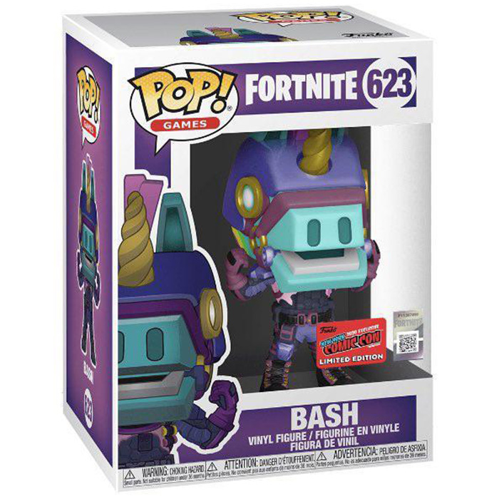 Figura Funko Pop Bash brilla en la oscuridad (Fortnite) en su caja