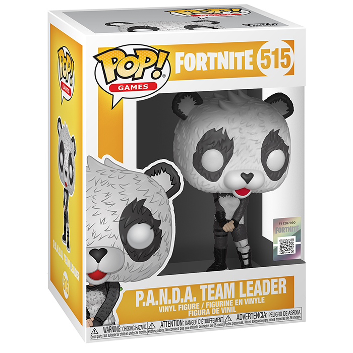 Figura Funko Pop PANDA Team Leader (Fortnite) en su caja